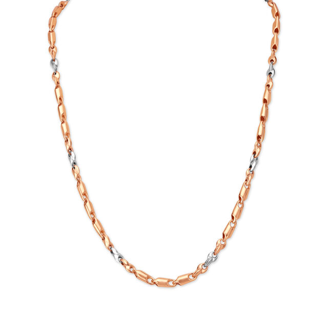 Wavy Link Dual Tone Gold Chain For Men,,hi-res image number null