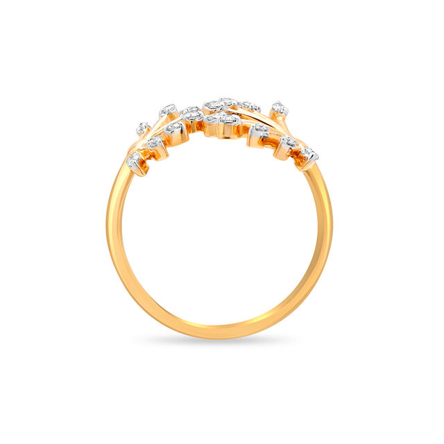 14 KT Yellow Gold Dainty Dandelion Ring,,hi-res image number null