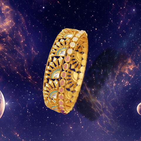 Aurora Skies Gold Bangle