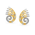Contemporary Floral Diamond Stud Earrings,,hi-res image number null