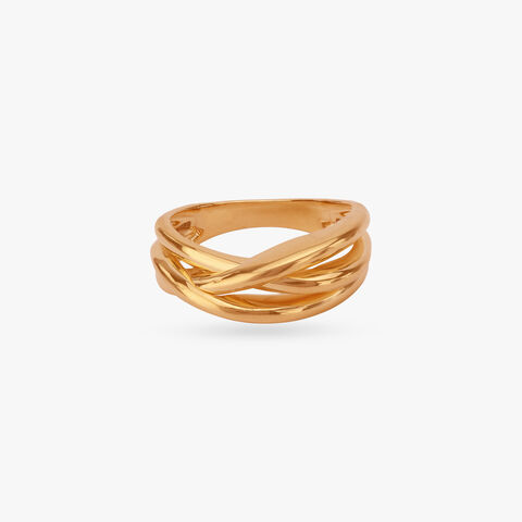 Cascade Overlap Gold Ring