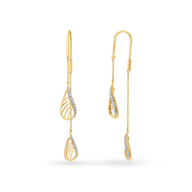 Stylish Diamond Hoop Earrings,,hi-res image number null