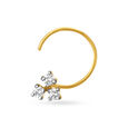 Stunning Three Stone Diamond Nose Pin,,hi-res image number null