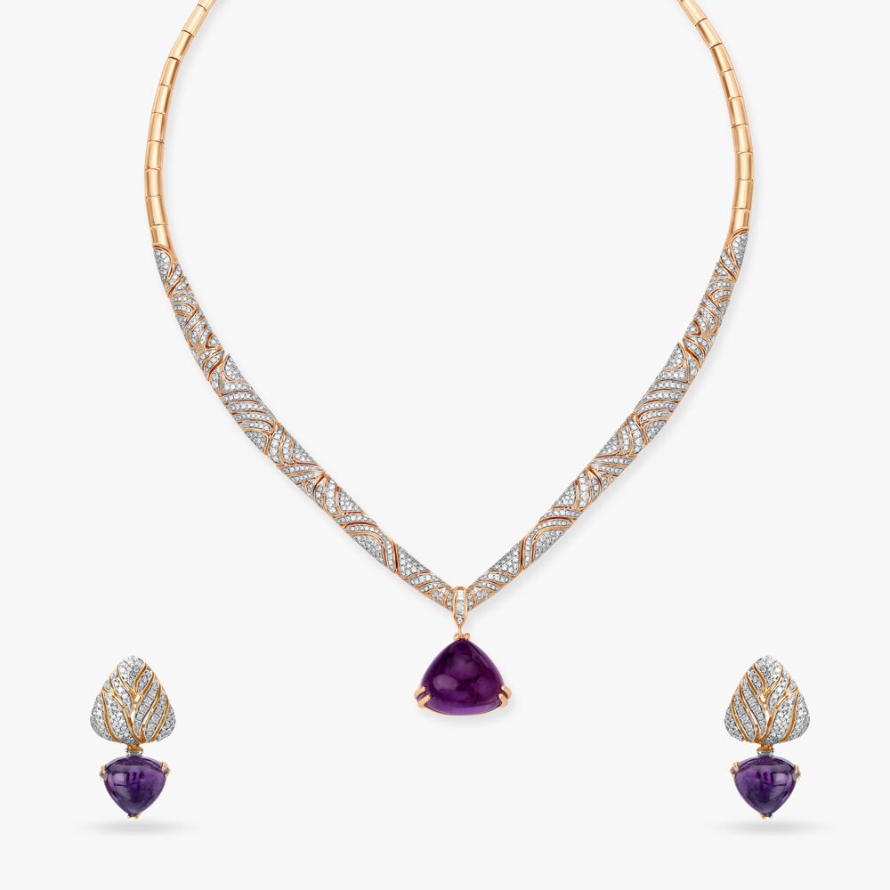 14K Gold Heart Shape Amethyst Necklace 66745: buy online in NYC. Best price  at TRAXNYC.