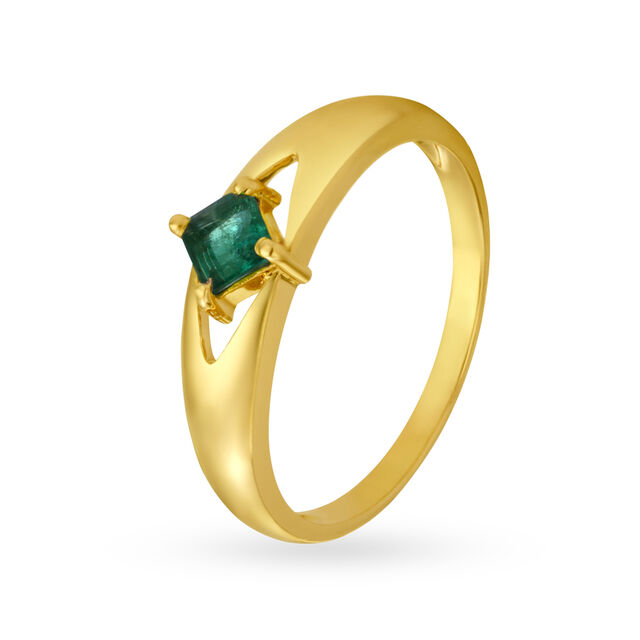 Emerald Diamond Ring Tanishq Emerald Stone Tanishq Green Stone