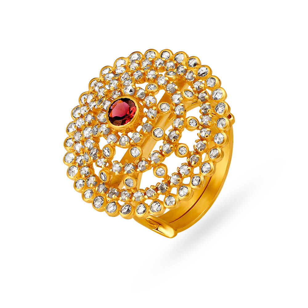 22 Karat Gold and Polki Diamond Ring