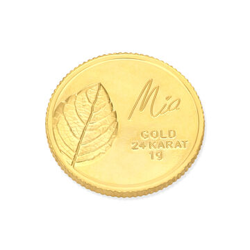 1 GM 24 Karat Tulsi Leaf Gold Coin