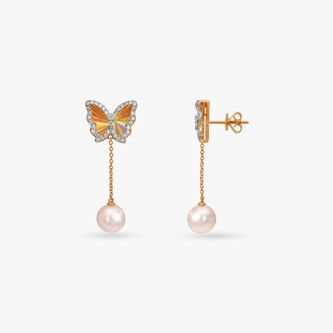 Butterfly Bloom Diamond Drop Earrings