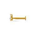 Unique Flowerbud Gold and Diamond Nose Pin,,hi-res image number null