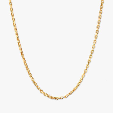 Mens 22 Karat Yellow Gold Interlocked Link Chain