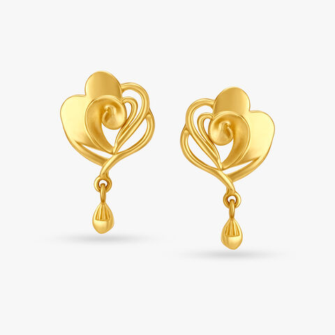 Abstract Rose Drop Earrings
