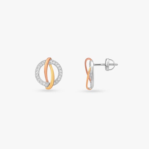 Entwined Orbit Diamond Stud Earrings