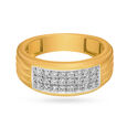 Eternity Line Diamonds and Gold Finger Ring for Men,,hi-res image number null