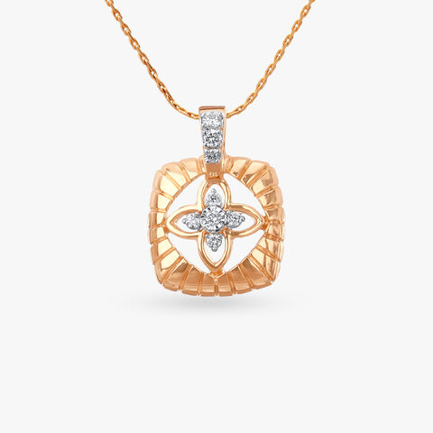 Floral Frame Diamond Pendant