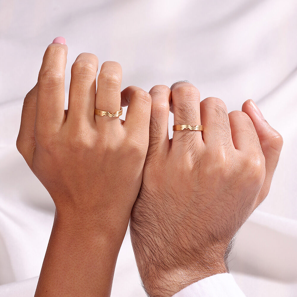 Me We Forever Linked 18KT Gold Couple Ring Single Piece