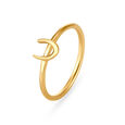 Letter U 14KT Yellow Gold Initial Ring,,hi-res image number null