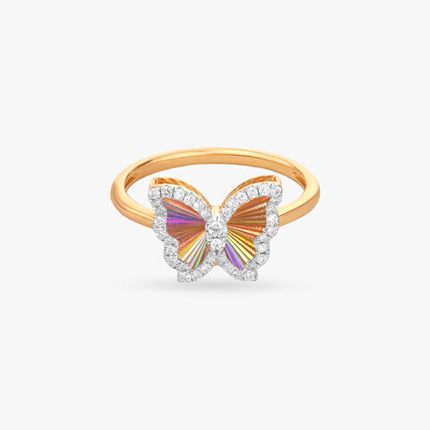 Prismatic Flutter Diamond Ring