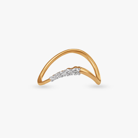 Golden Arc Diamond Ring