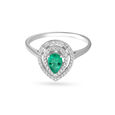 Teardrop Birth Stone Diamond Finger Ring,,hi-res image number null