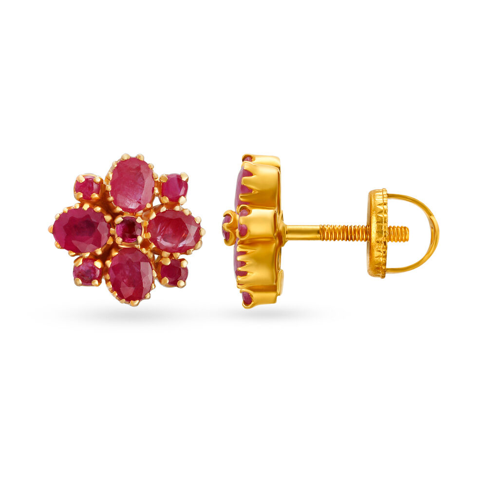 Tanishq on sale ruby studs