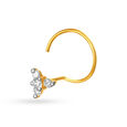 Ethereal Gold and Diamond Nose Pin,,hi-res image number null