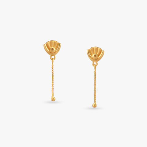 Sunlit Tassel Gold Drop Earrings for Kids