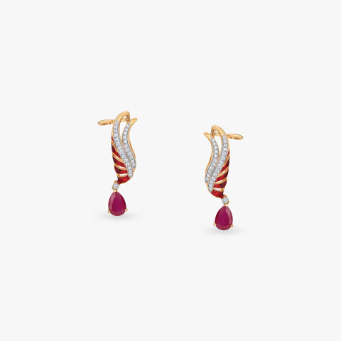 Winged Radiance Diamond Drop Earrings