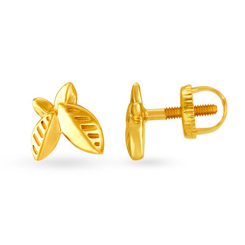 Quirky Butterfly Gold Stud Earrings