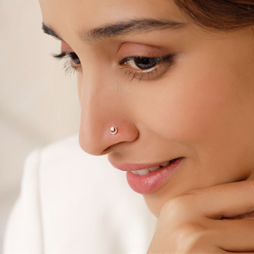 Diamond nose pin online tanishq discount