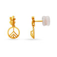 Leaf Motif Gold Drop Earrings For Kids,,hi-res image number null