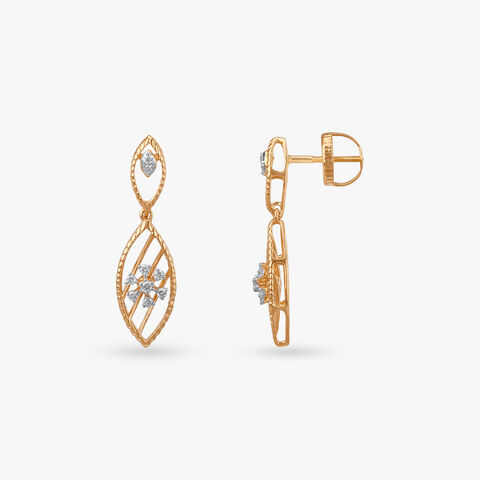 Petal Glint Diamond Drop Earrings