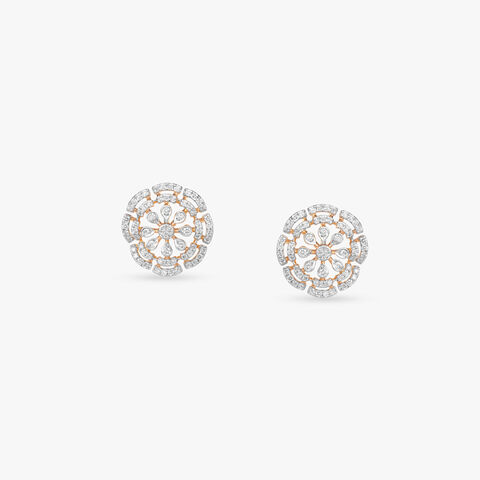 Petal Compass Diamond Stud Earrings