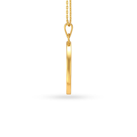 Divine Om And Gayatri Mantra Engraved Gold Pendant