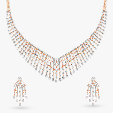 Majestic Sparkles Natural diamond Necklace Set