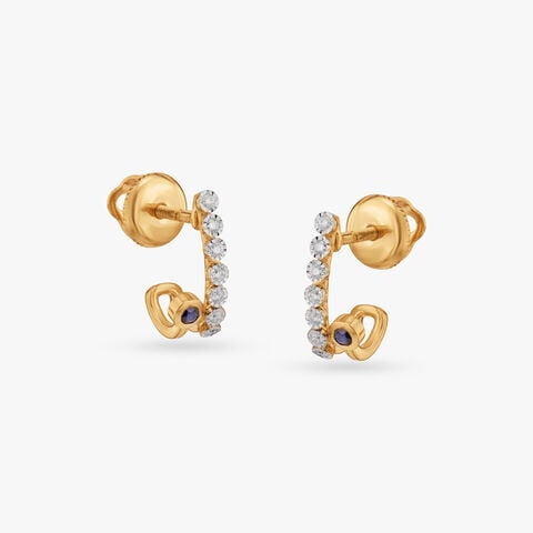 Midnight Arc Diamond Hoop Earrings