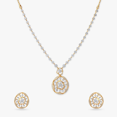 Opal Glow Diamond Necklace Set