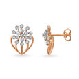 Eclectic White and Rose Gold Diamond Stud Earrings,,hi-res image number null