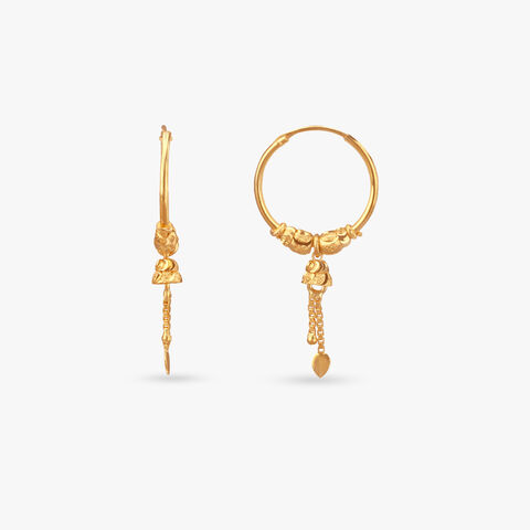 Petite Drop Gold Hoop Earrings