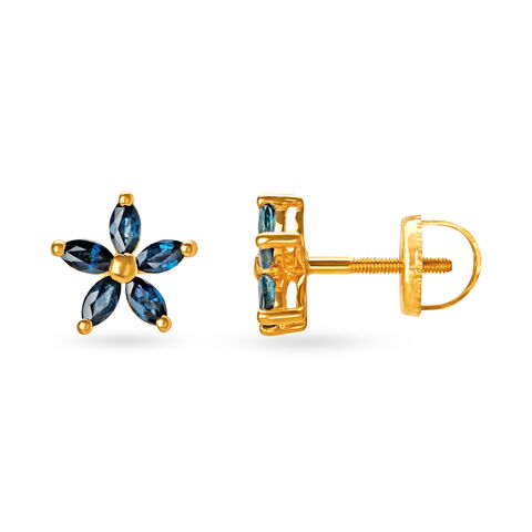 Stunning Floral Sapphire Stud Earrings