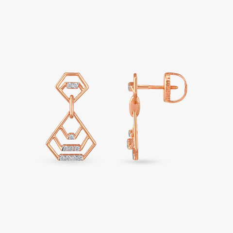 Vault Frame Diamond Drop Earrings