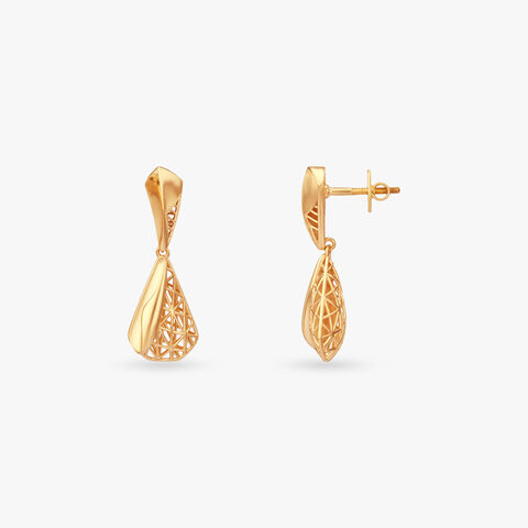 Radiant Veil Gold Drop Earrings