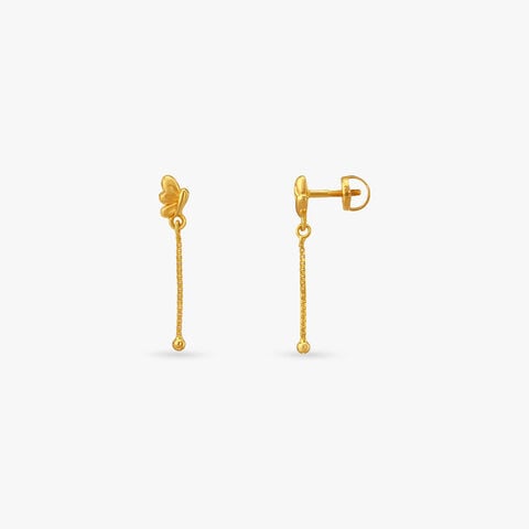 Winged Wonder Gold Drop Earrings