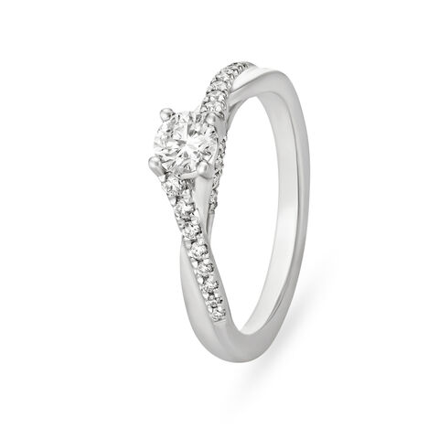 Majestic Solitaire Platinum Diamond Ring