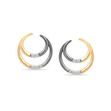 14 KT Yellow Gold Concentric Ring Hoop Earrings