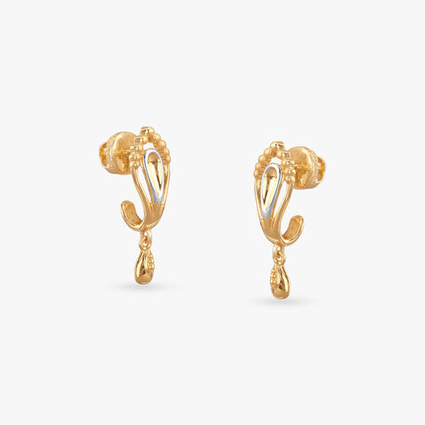 Bead Arch Gold Hoop Earrings