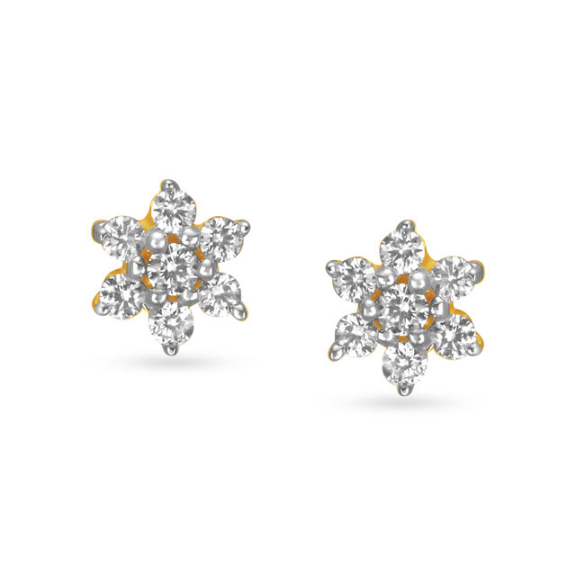 Traditional Minimal Diamond Stud Earrings,,hi-res image number null
