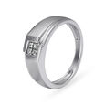 Edgy Geometric Platinum and Diamond Ring,,hi-res image number null
