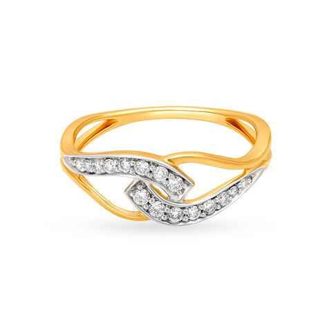 Dazzling 18 Karat Yellow Gold And Diamond Interlock Ring alternate view 1