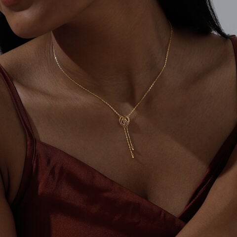 Fluid Orbit Gold Necklace