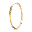 14 KT Yellow Gold Chevron Enamel Diamond Bangle,,hi-res image number null